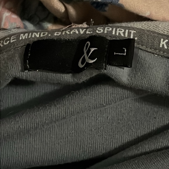 Ampersand Ave Doublehood Sweatshirt with Floral Elbow Patch Size Large - Picture 5 of 7